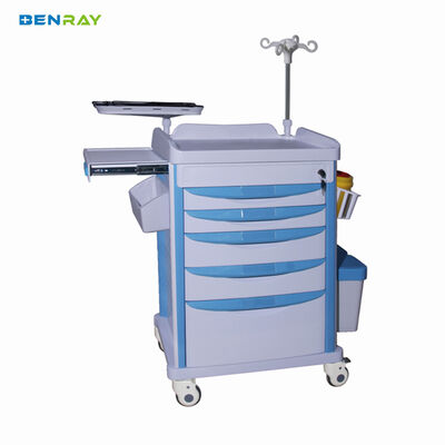 Hospital Medical Records Crash Cart  ABS Emergency Medical Cart Trolley  with Drawers Trolley Medical