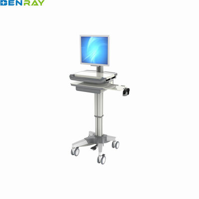 Crash Cart Hot Sale Luxurious Wireless Laptop Nursing Trolley Medical Doctor Workstation Deak With Wheels Computer Trolley