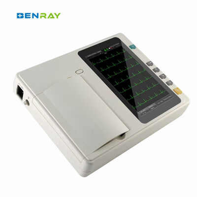 Portable 12 Lead Electrocardiograph 7 Inch Touch Screen Digital ECG Machine Built-in Rechargeable Battery